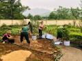 Trường MN Tân Thành phối hợp với phụ huynh tiếp tục lao động xây dựng cảnh quan môi trường